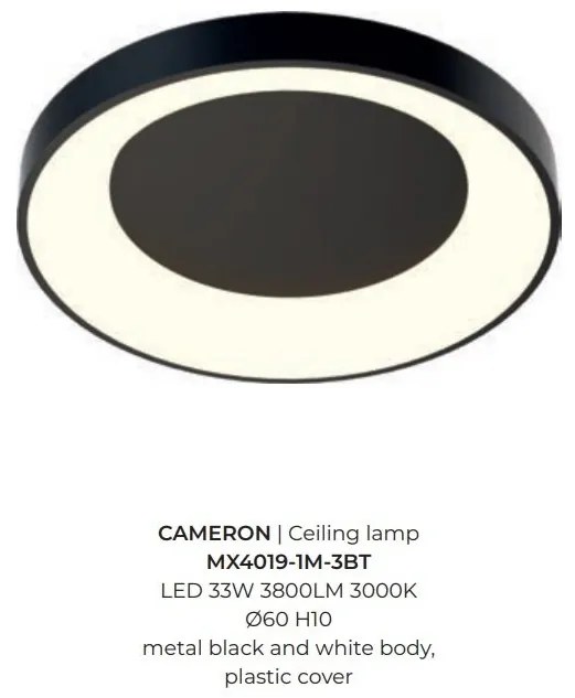 Plafoniera LED moderna CAMERON negru