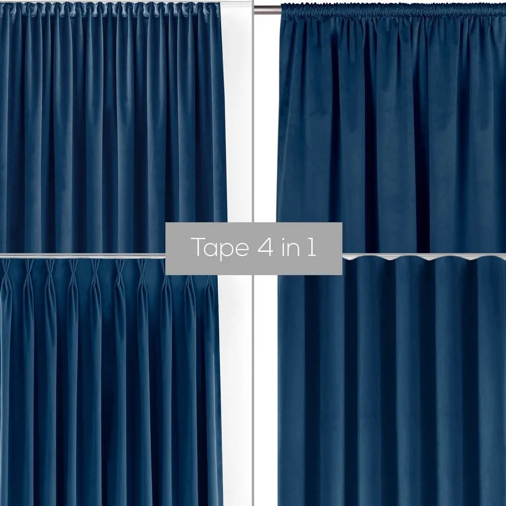 Draperie albastră dimout (semi-opacă) din catifea 265x250 cm Velto – Filumi
