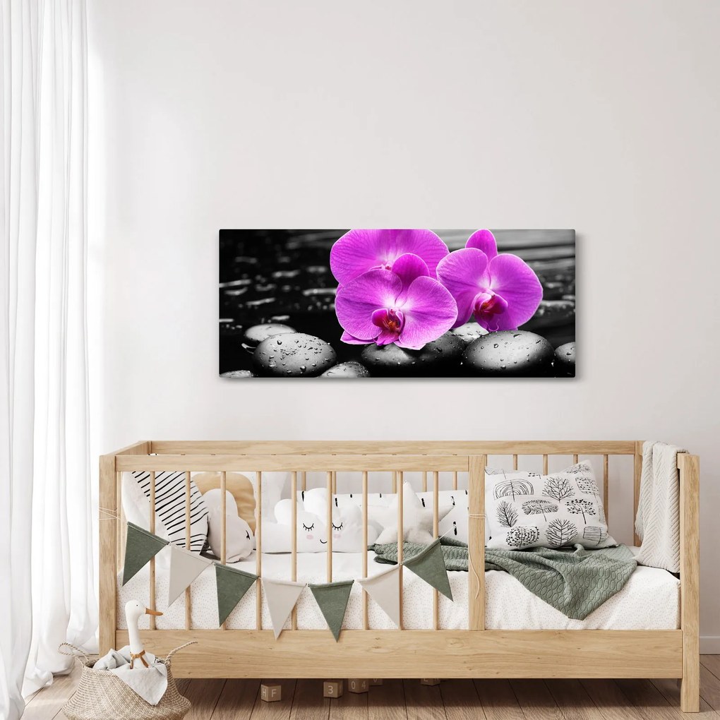 Tablou - Orhidee violet (120x50 cm)
