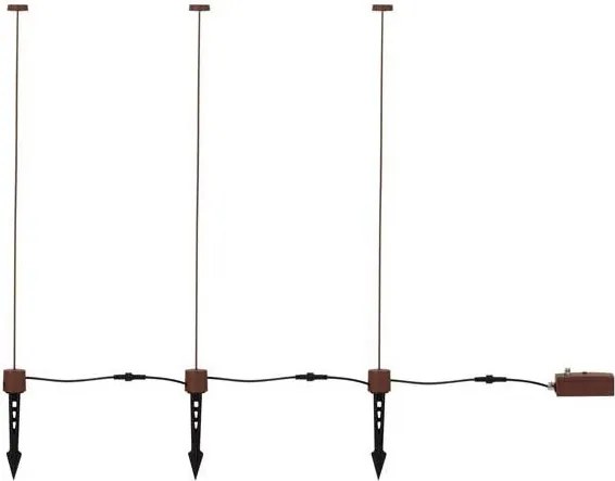 Set de 3 corpuri iluminat exterior decorativ cu tarus KASP H-90cm