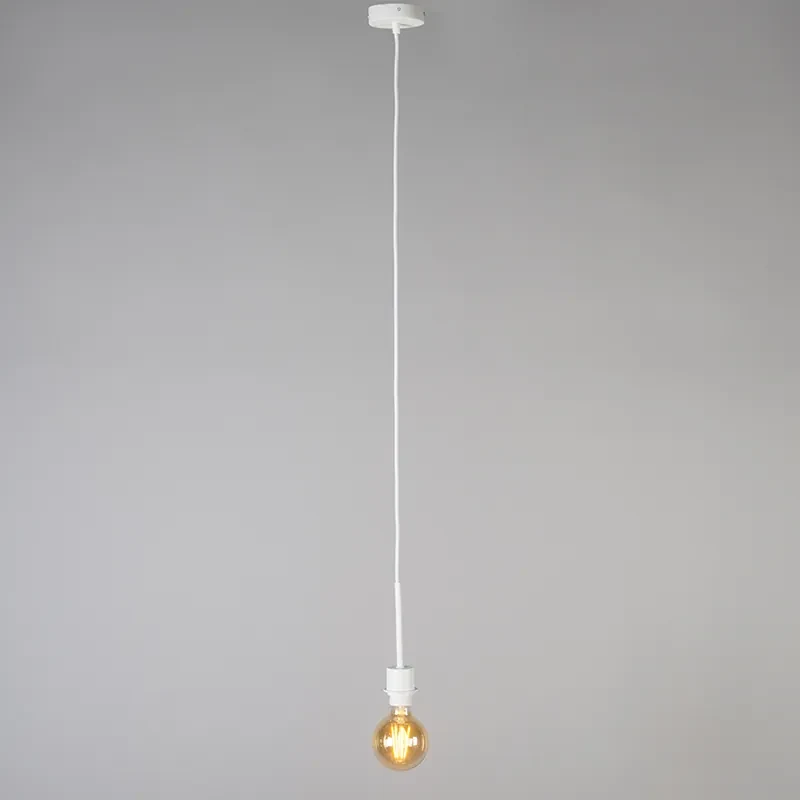 Lampă modernă cu pandantiv alb cu abajur 45 cm negru - Combi 1