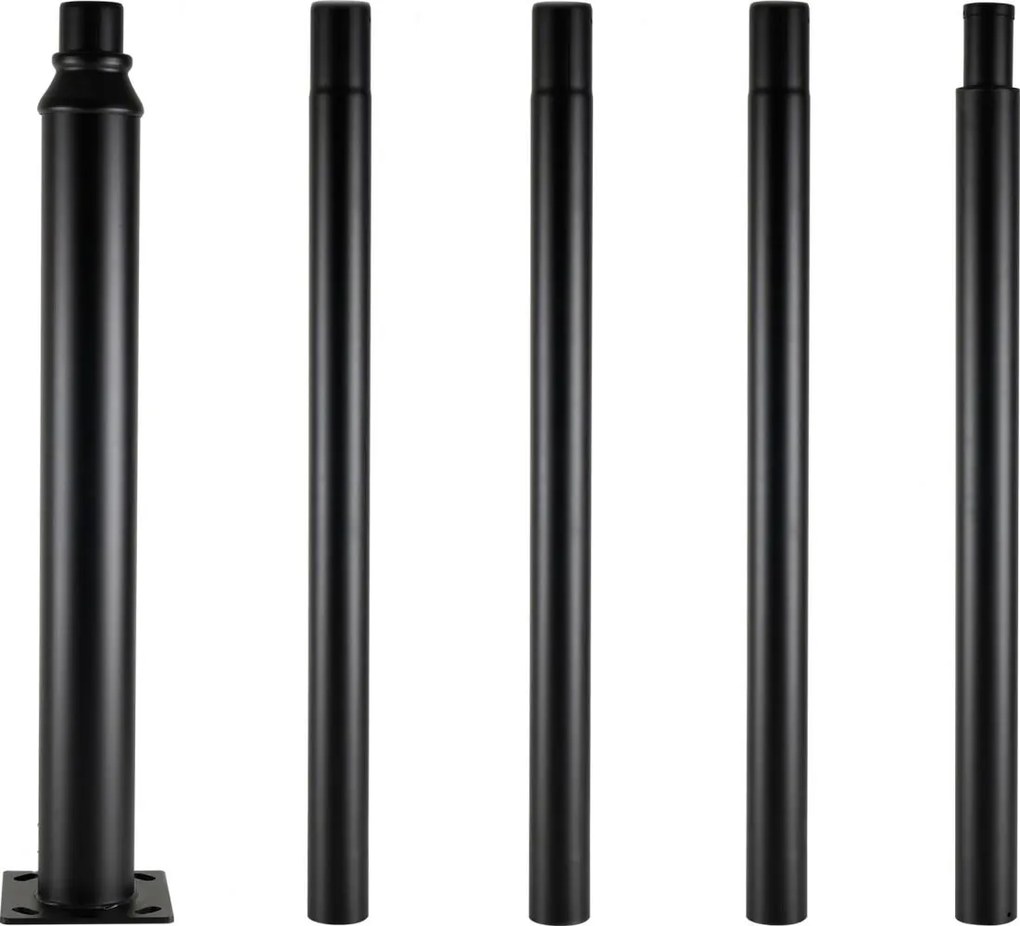 Brilagi - Stâlp metalic pentru iluminat exterior, 5 m, Ø 58 mm, negru