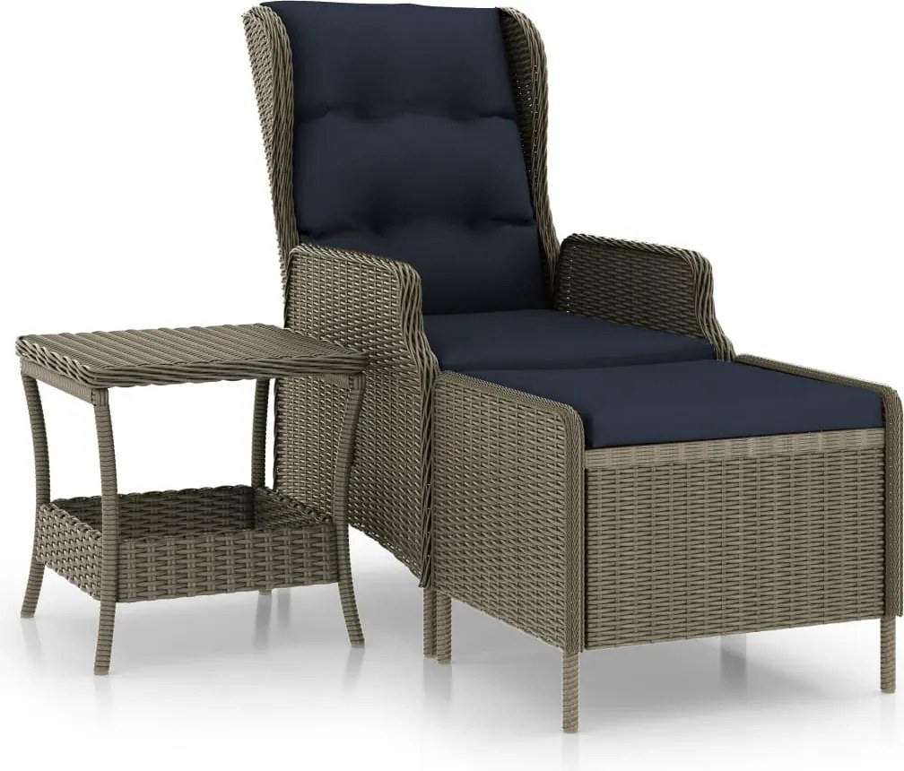 vidaXL Set mobilier de grădină cu perne, 2 piese, maro, poliratan