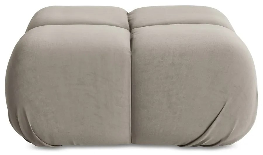 Taburet modular bej cu tapițerie din catifea Lokua – Makamii