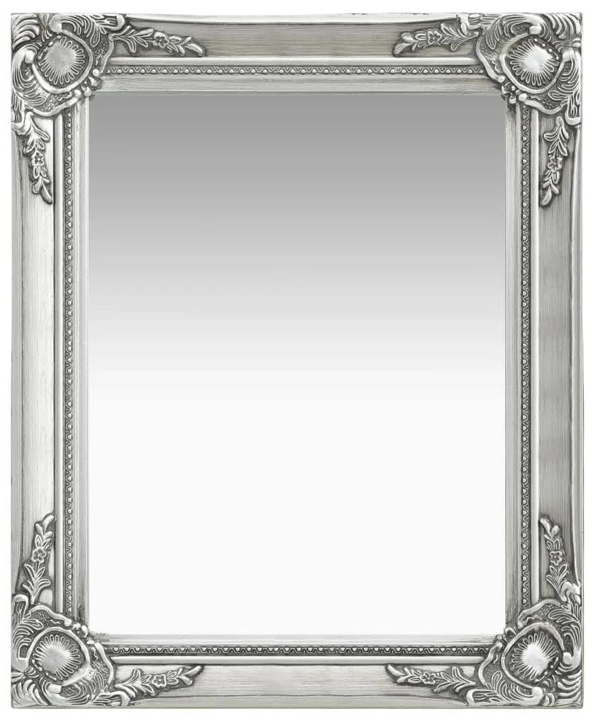 vidaXL Oglindă de perete in stil baroc, argintiu, 50 x 60 cm