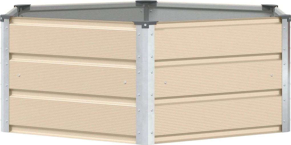 vidaXL Jardinieră Creme 129 x 129 x 45 cm Oțel