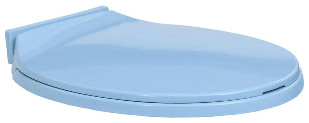 Capac WC cu inchidere silentioasa, albastru, oval 1, Albastru, nu