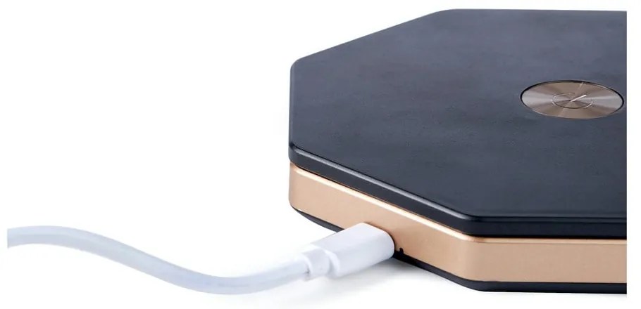 Decorațiune luminoasă neagră cu USB ø 12 cm Twist Hexagon – Gingko