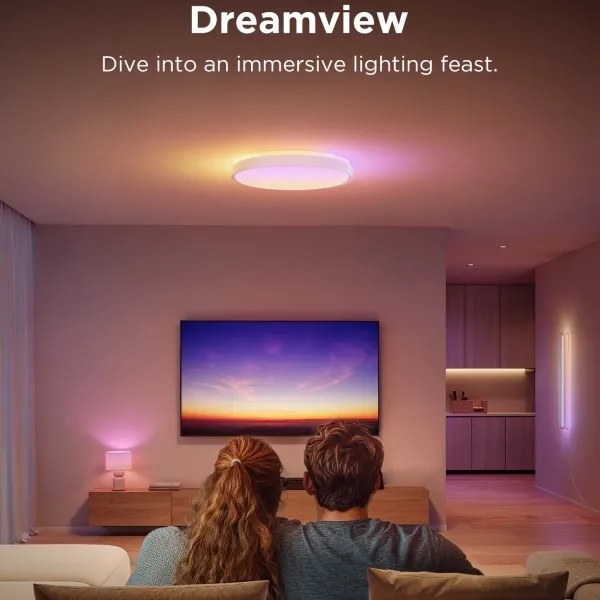 Plafonieră LED RGBIC dimabilă Govee LED/49W/230V 2700-6500K Wi-Fi