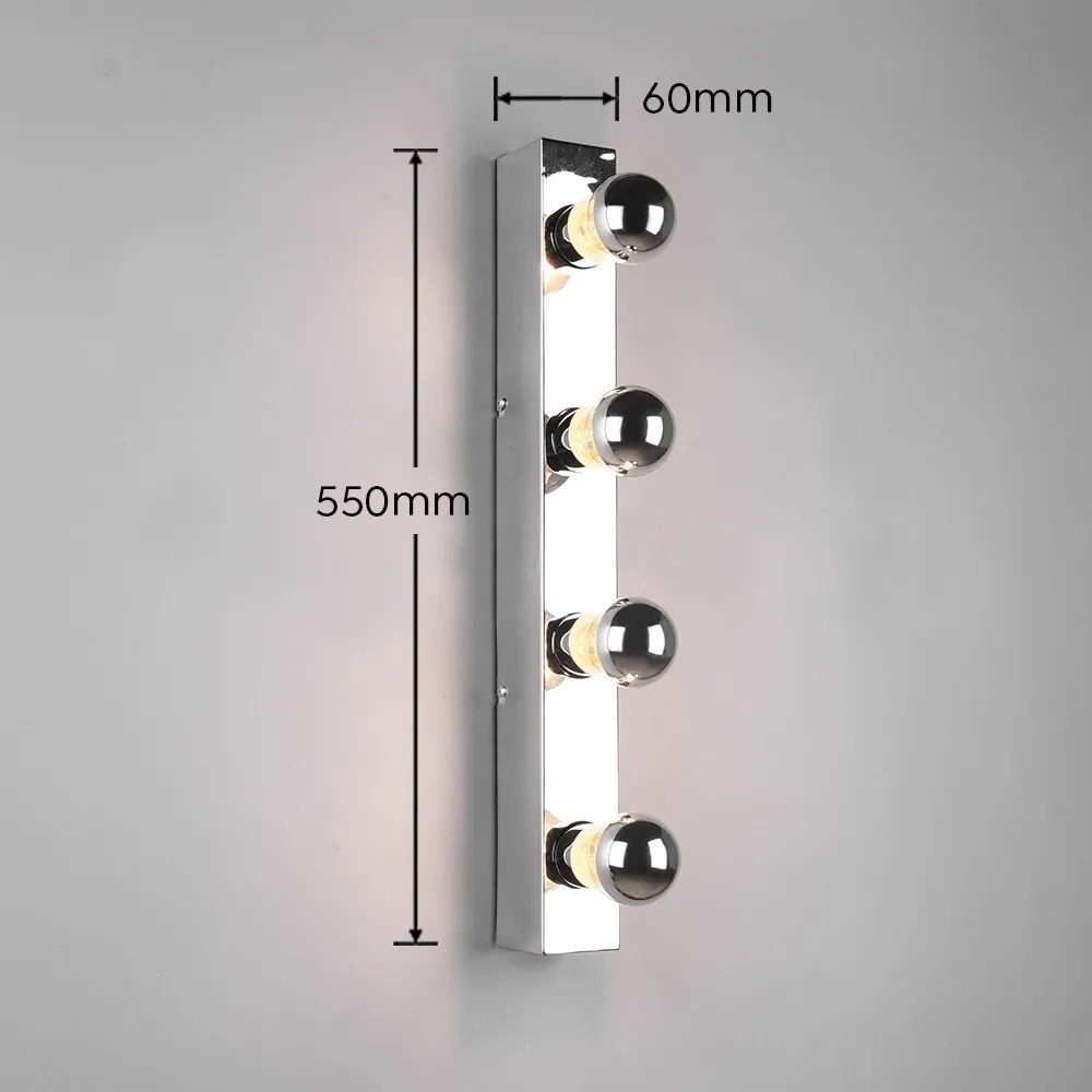 Aplică de perete argintiu-lucios Theatro – Trio