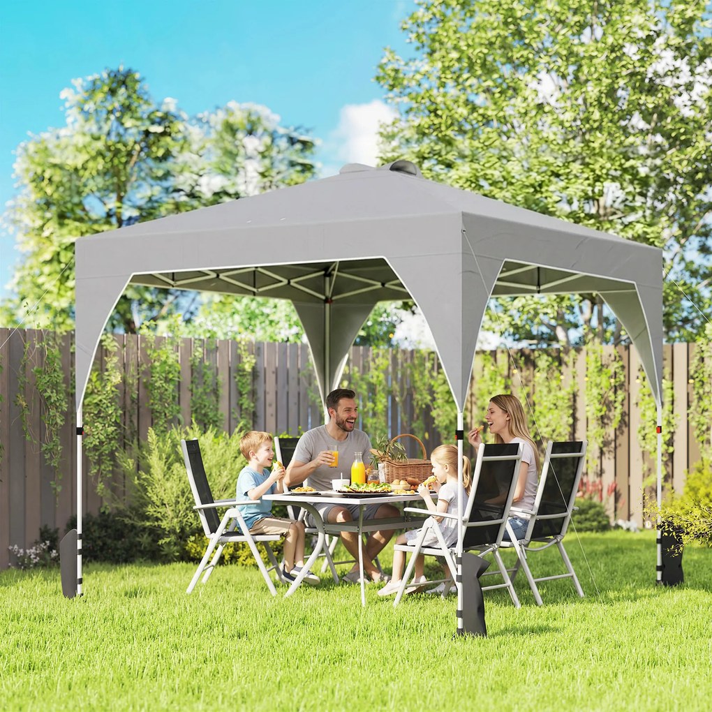 Outsunny Pavilion 3x3m Pliabil, Montaj Ușor cu Buton, UPF 50+ Protecție | Aosom Romania