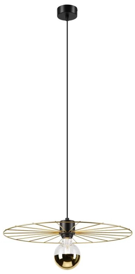 Lustră pe cablu MONTANA 1xE27/15W/230V d. 45 cm auriu/negru