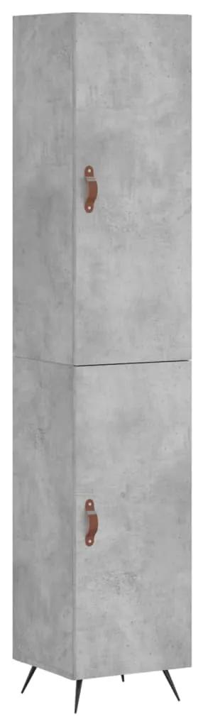 3198765 vidaXL Dulap înalt, gri beton, 34,5x34x180 cm, lemn prelucrat
