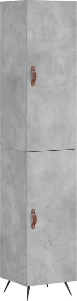 vidaXL Dulap înalt, gri beton, 34,5x34x180 cm, lemn prelucrat