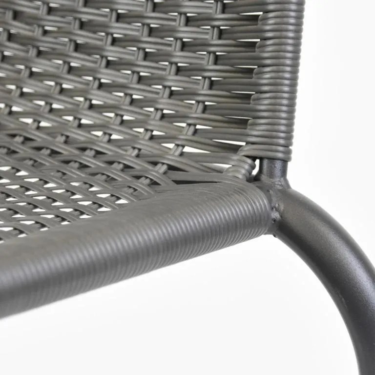 Set de scaune bistro de grădină, stivuibile, gri, 2 buc