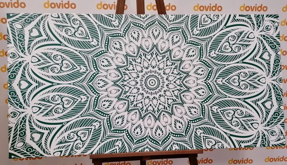 Tablou Mandala armonie pe un fundal verde