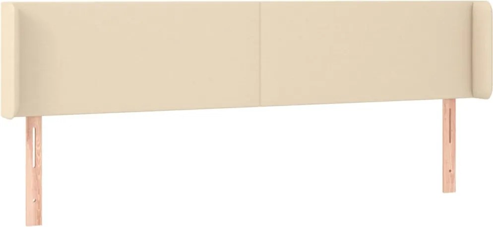 vidaXL Tăblie de pat cu aripioare, crem, 203x16x78/88 cm textil