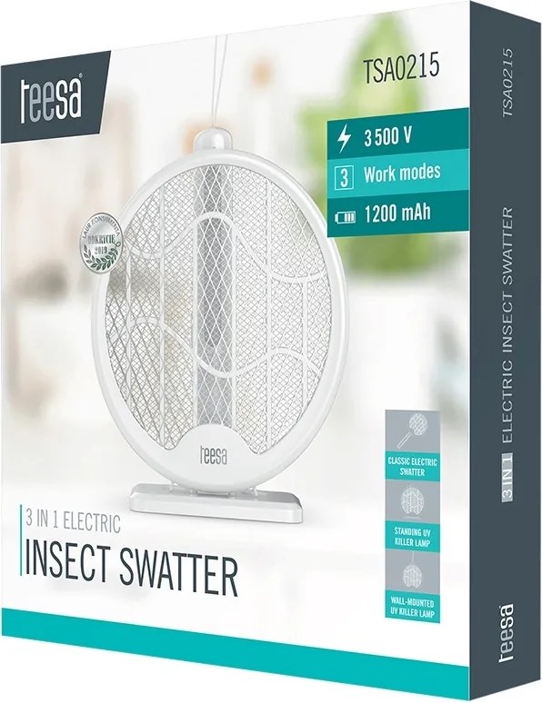 Paleta electrica swatter anti insecte 3 in 1 teesa