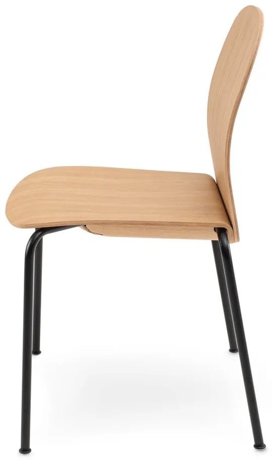 Scaune de dining în culoare naturală stivuibile 2 buc. cu aspect de lemn de stejar Book – Gazzda