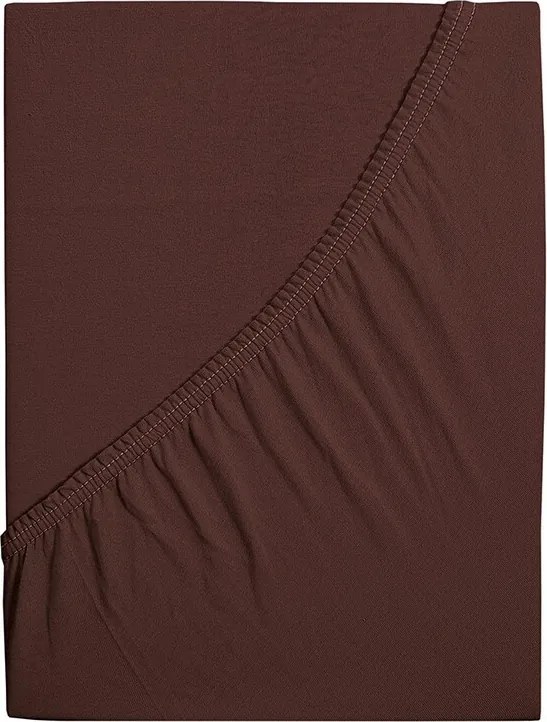 Cearșaf de pat 4Home jersey Ideal maro închis, 160 x 200 cm