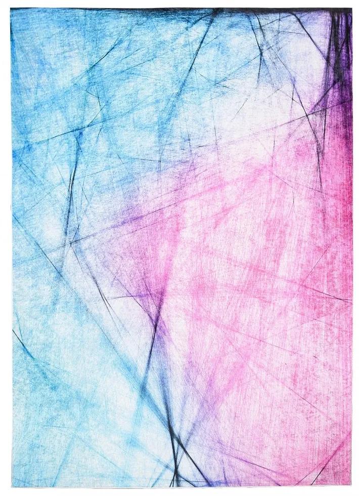 Covor abstract albastru și roz Lăţime: 80 cm | Lungime: 150 cm