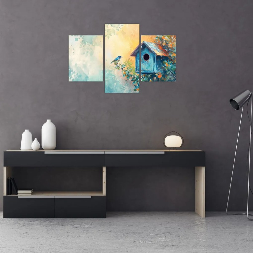 Tablou - Birdhouse, acuarelă, acuarelă (90x60 cm)