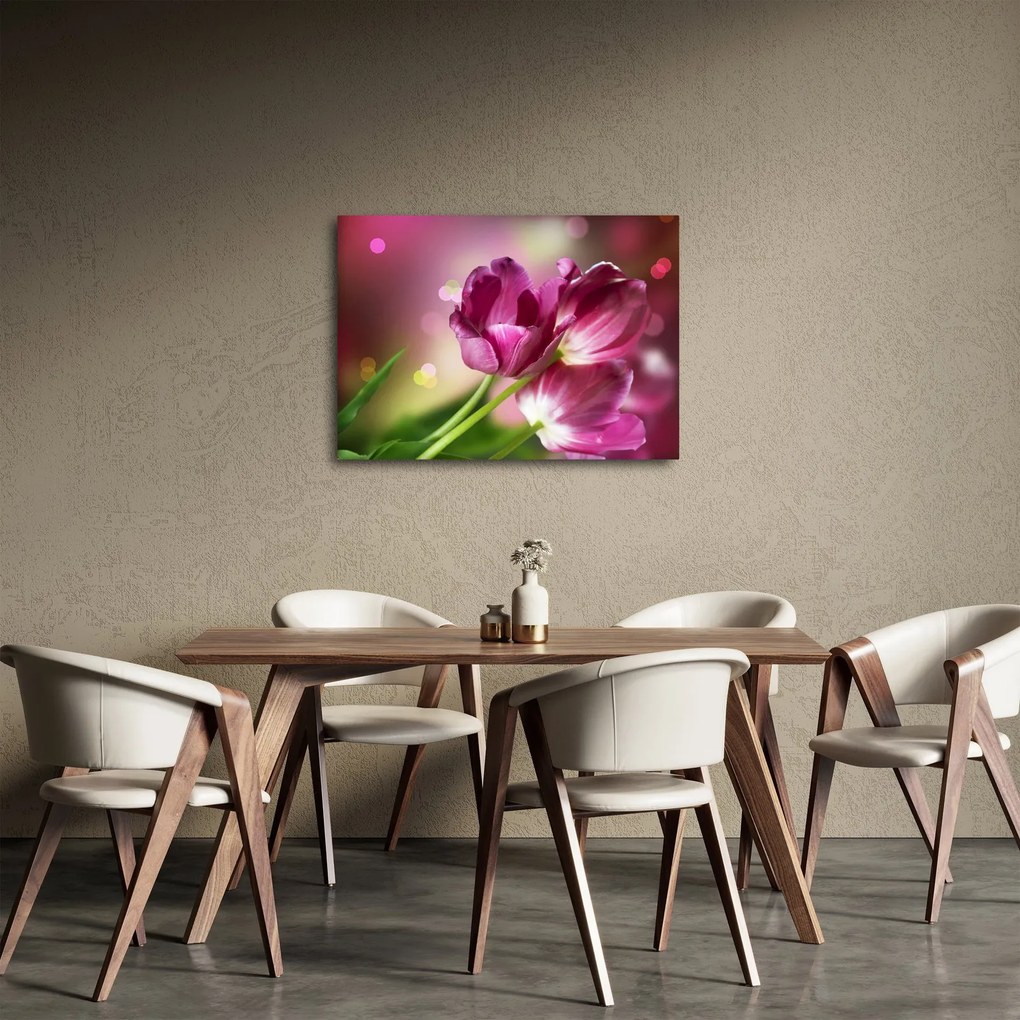 Tablou cu lalele roz (70x50 cm)