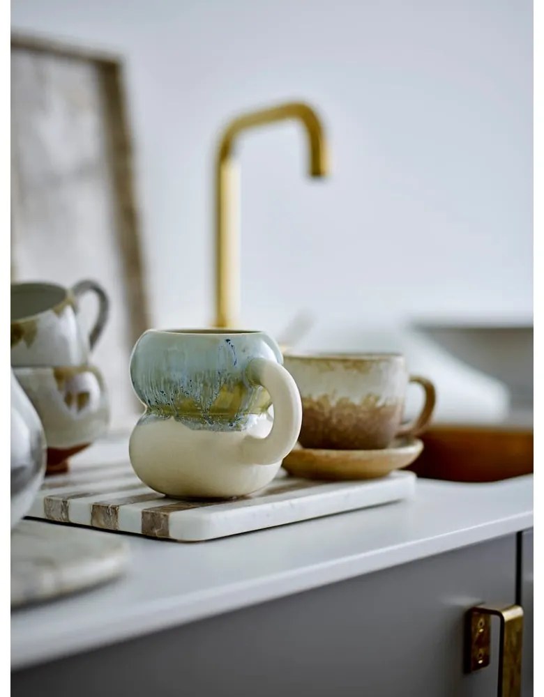 Căni albastre/crem 4 buc. din gresie 400 ml Luna – Bloomingville