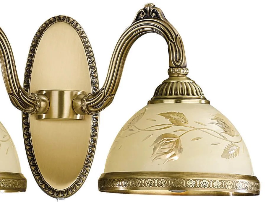 Aplica de perete din alama cu sticla decorata design italian II 6208