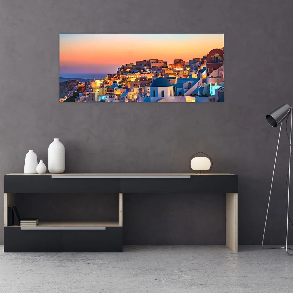 Tablou - Santorini în amurg (120x50 cm)
