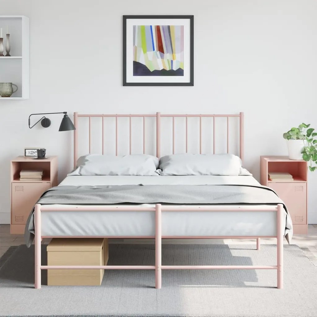 vidaXL Noptiere, 2 buc., 34,5x39x62 , 34,5x39x62 cm, oțel