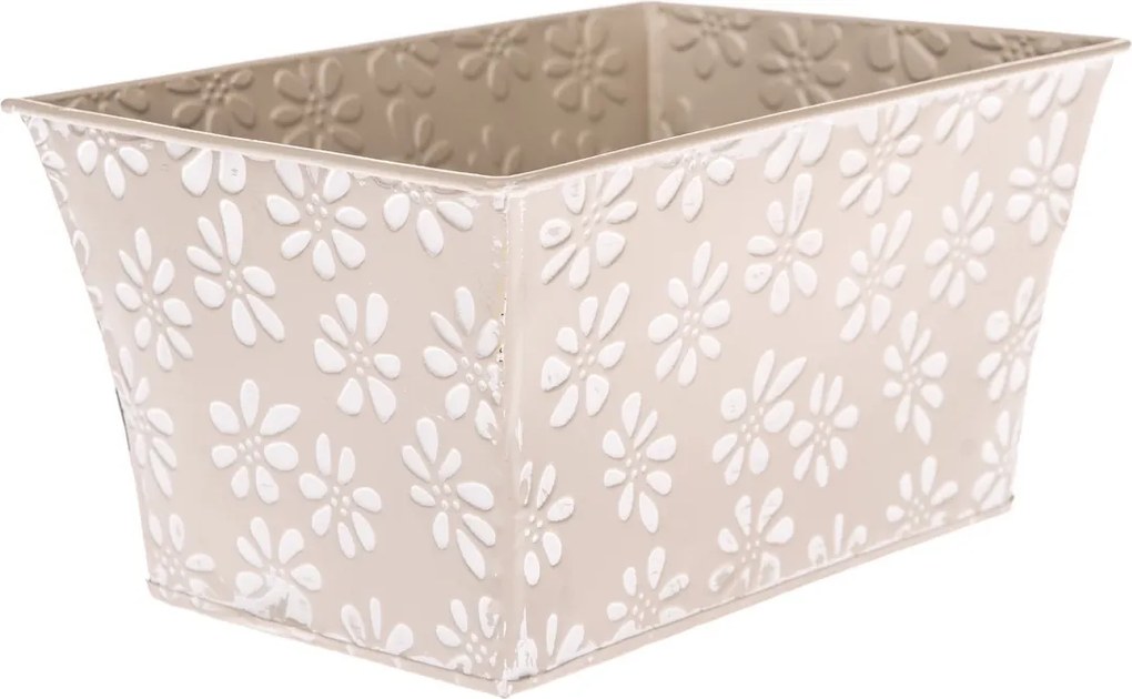 Mască de ghiveci din metal Farisa bej, 22 x 12 x 15,5 cm