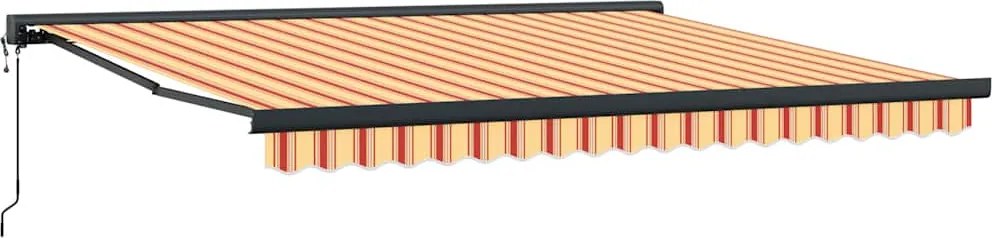 vidaXL Copertină retractabilă, galben/alb, 4x3 m, textil/aluminiu