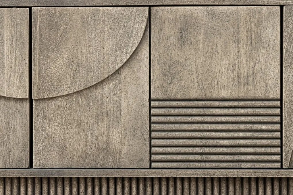 Comoda TV cu model optic 3D, Lemn, ART DECO 200cm