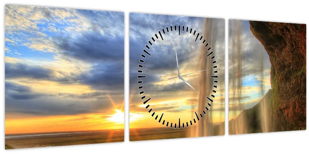 Tablou - Cascadă (cu ceas) (90x30 cm)