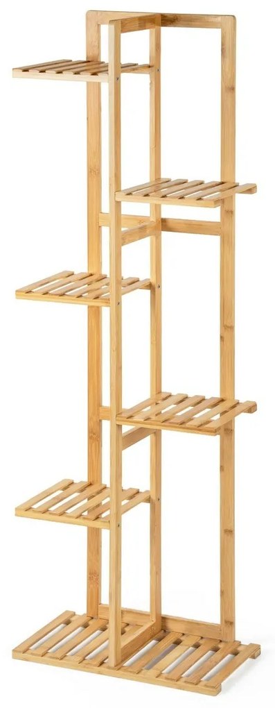 Suport pentru plante G21 cu 6 niveluri, din bambus
