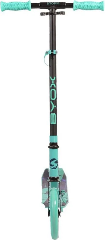 Trotineta din aluminiu NOVOKIDS™ Storm Scooter, maxim 100 kg, Functie Super Brake, Maner reglabil pe inaltime, Diametru roata 200 mm, Turquoise