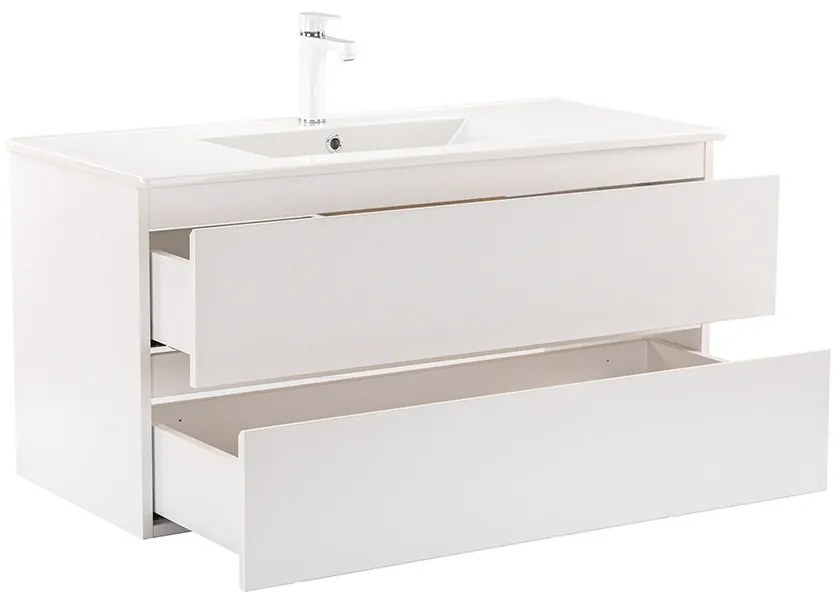 Dulap inferior Vario Forte 100 cu lavoar alb-alb