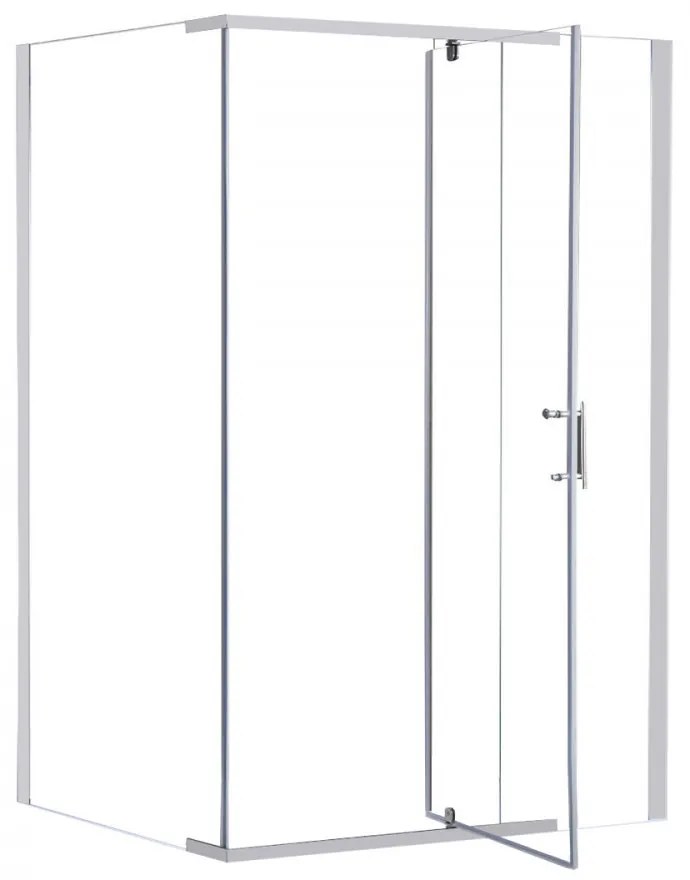 Cabină de duș asimetrică Leziter GALS80120 Galatro cu ușă batantă, 80x120x195 cm