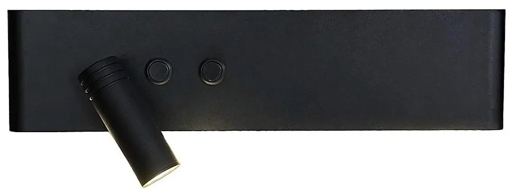 Aplica spot LED de perete RESORT, 10W/230V + 3W, negru, stânga