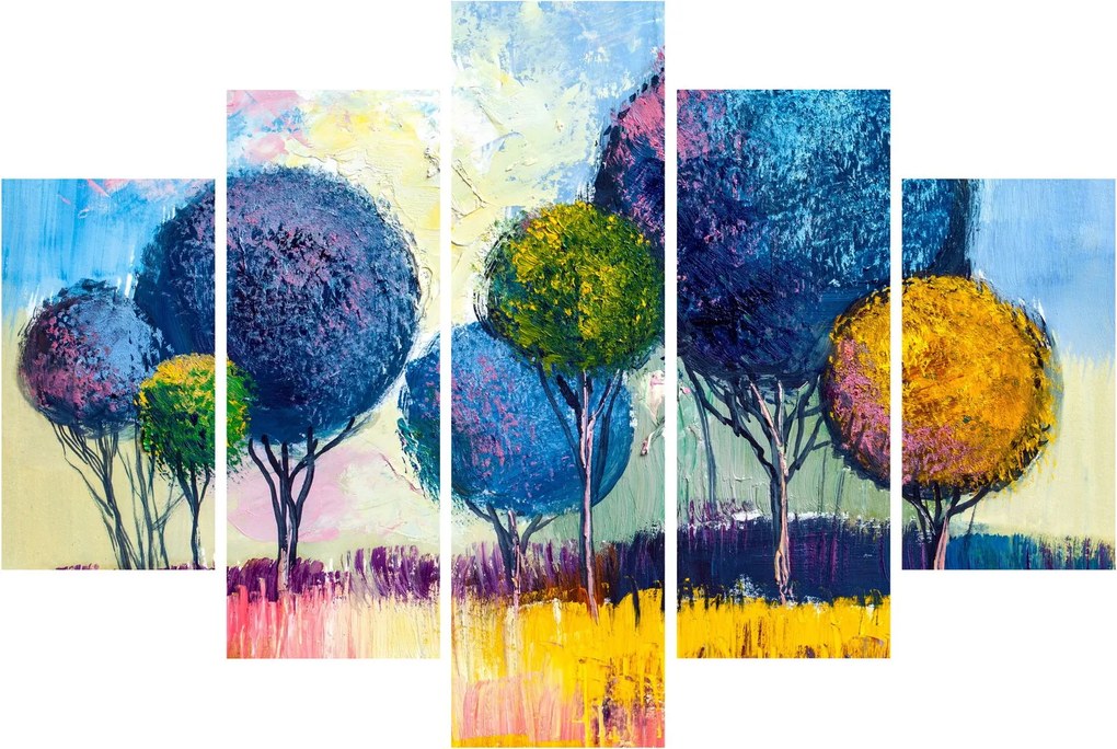 Tablou - Copaci, pictură în ulei (150x105 cm)