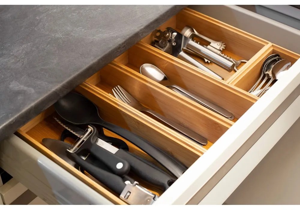 Organizator din bambus Compactor Woody 30 x 7,5 x 6,35 cm