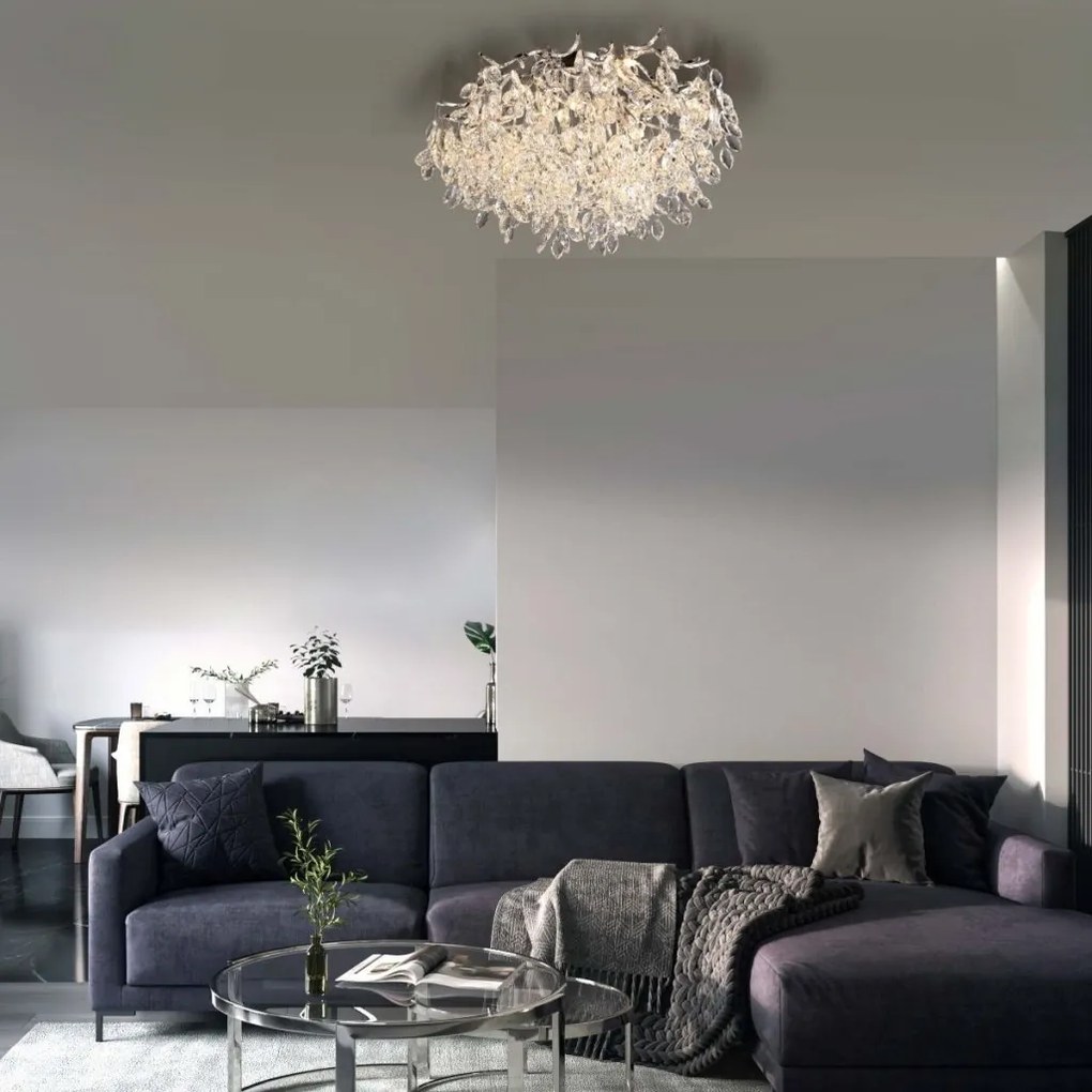 Lustra aplicata design magnific, crom, diametru 60cm, RICICLE