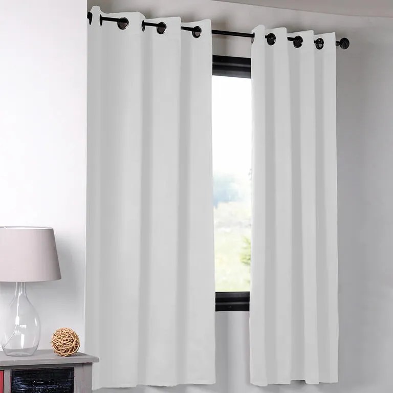 Draperie groasă blackout NOTTE alb-gri 135 x 180 cm set 2 buc