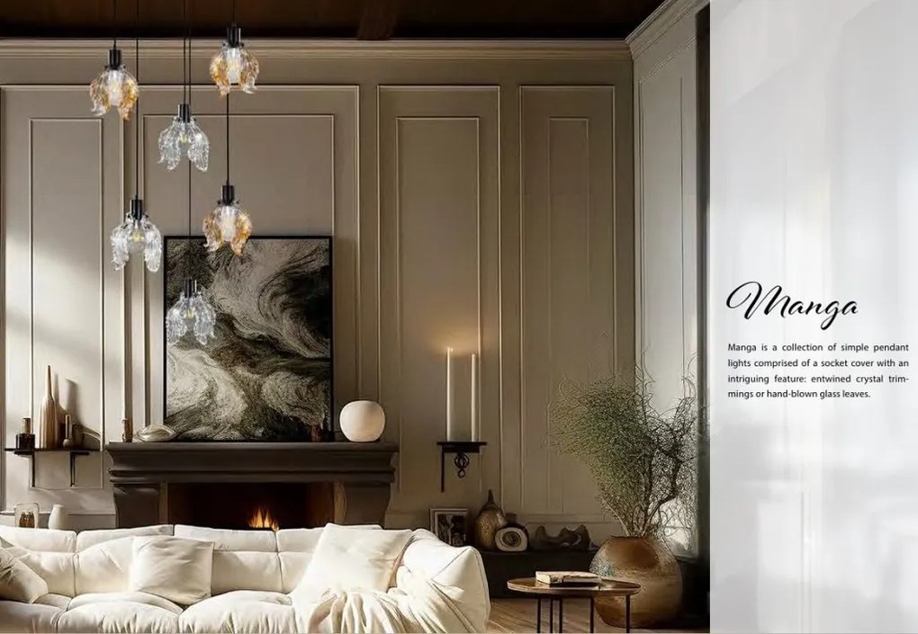 Lustra moderna cristal Bohemia MANGA FLORES