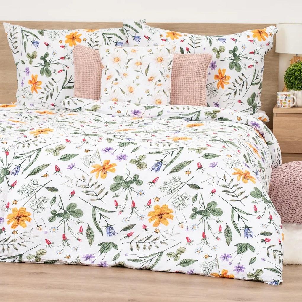 Lenjerie de pat din crep 4Home Wildflower Bliss, 140 x 220 cm, 70 x 90 cm