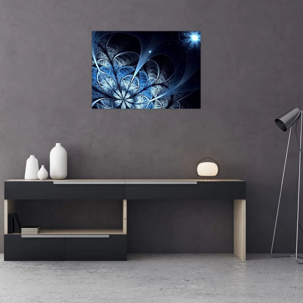 Tablou - Floare albastru închis (70x50 cm)