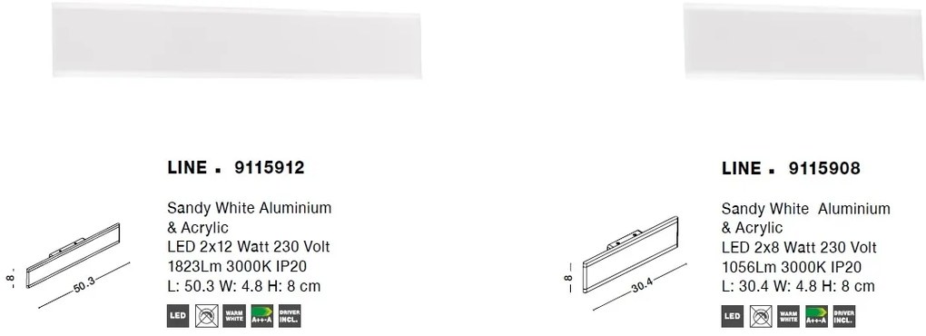 Aplica perete LED design modern ambiental Line 16W NVL-9115908