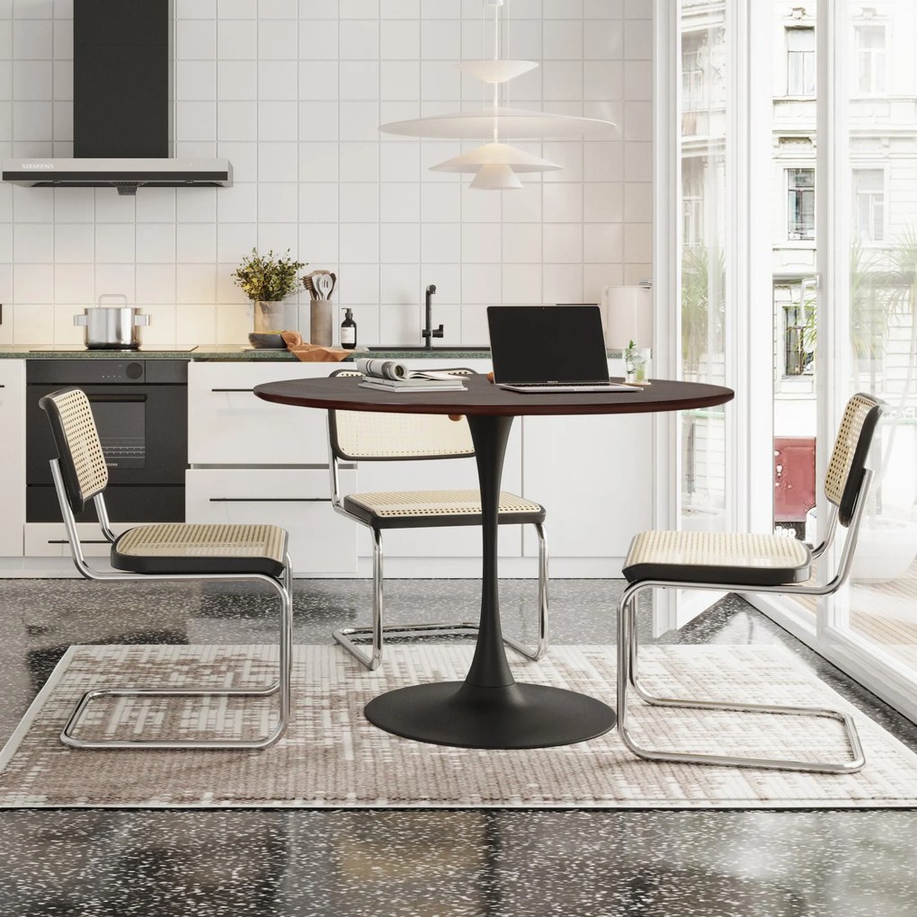 Masă de sufragerie rotundă modernă, Maro | Aosom Romania