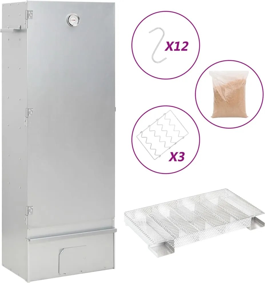 vidaXL Afumătoare cuptor/grătar, generator fum rece, oțel galvanizat